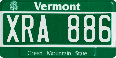 VT license plate XRA886
