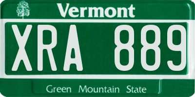 VT license plate XRA889