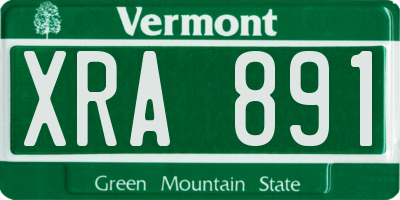 VT license plate XRA891