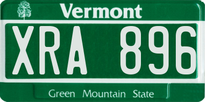 VT license plate XRA896