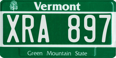 VT license plate XRA897