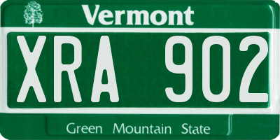 VT license plate XRA902