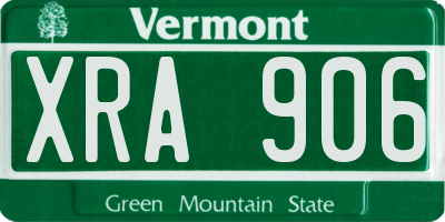 VT license plate XRA906