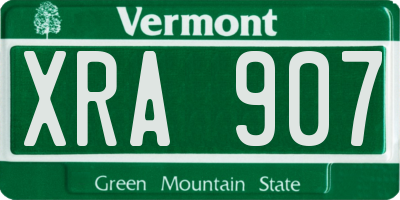 VT license plate XRA907