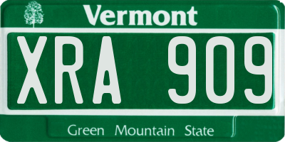 VT license plate XRA909