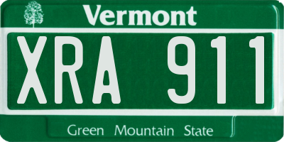 VT license plate XRA911
