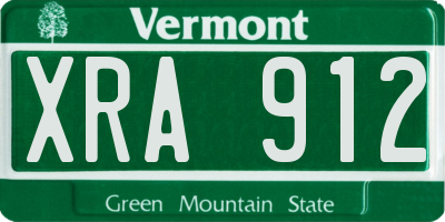 VT license plate XRA912