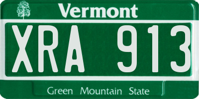 VT license plate XRA913