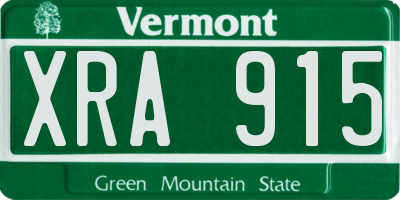 VT license plate XRA915