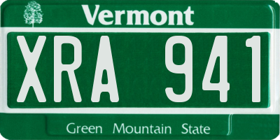 VT license plate XRA941
