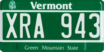 VT license plate XRA943