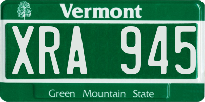 VT license plate XRA945