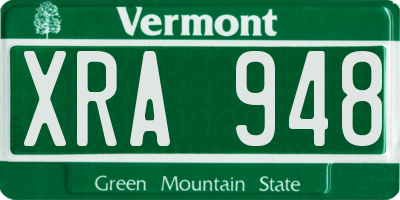 VT license plate XRA948