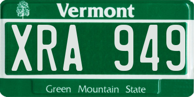 VT license plate XRA949