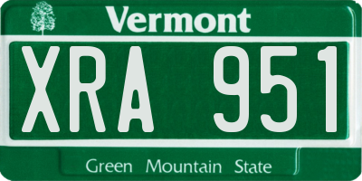 VT license plate XRA951