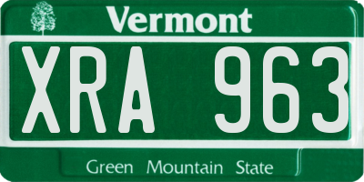 VT license plate XRA963