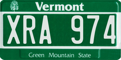 VT license plate XRA974