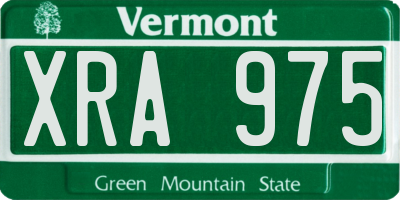 VT license plate XRA975