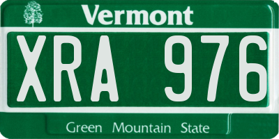 VT license plate XRA976