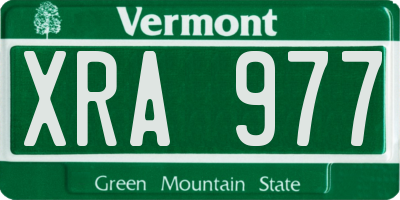 VT license plate XRA977