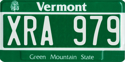 VT license plate XRA979