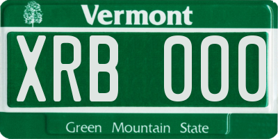 VT license plate XRB000