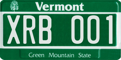 VT license plate XRB001