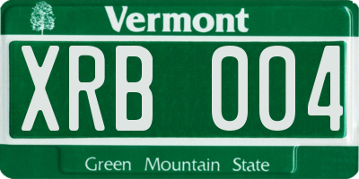 VT license plate XRB004