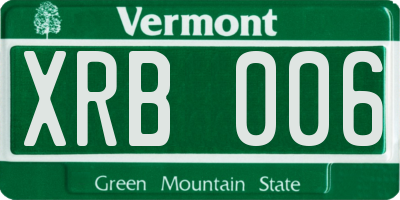 VT license plate XRB006
