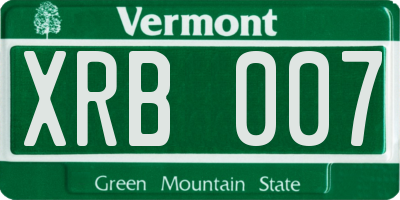 VT license plate XRB007