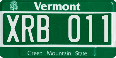 VT license plate XRB011