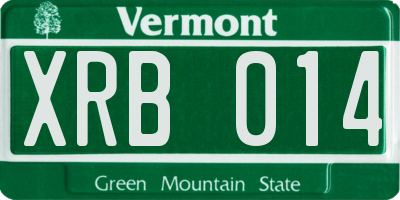VT license plate XRB014