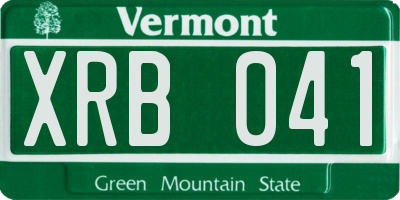 VT license plate XRB041