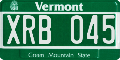 VT license plate XRB045