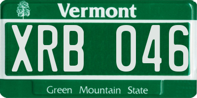 VT license plate XRB046