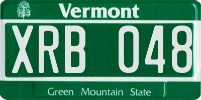 VT license plate XRB048