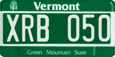 VT license plate XRB050