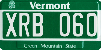 VT license plate XRB060