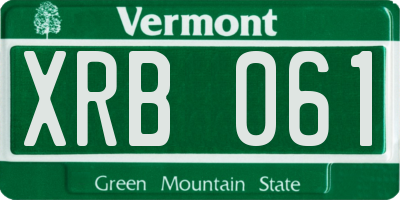 VT license plate XRB061