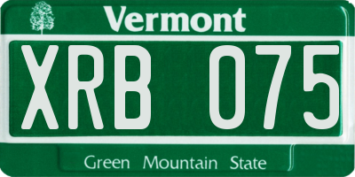 VT license plate XRB075