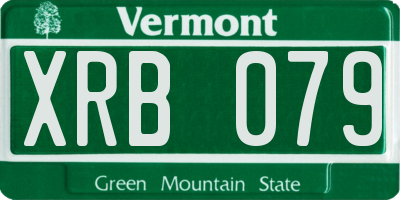VT license plate XRB079