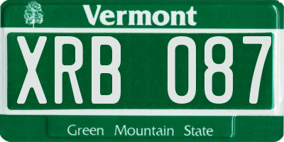 VT license plate XRB087