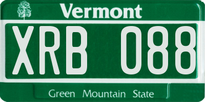 VT license plate XRB088
