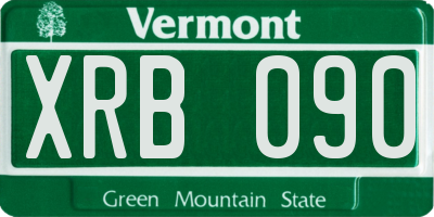 VT license plate XRB090
