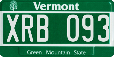 VT license plate XRB093