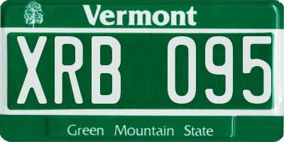 VT license plate XRB095