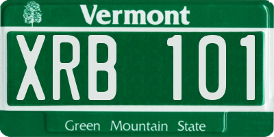 VT license plate XRB101