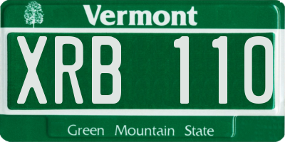 VT license plate XRB110
