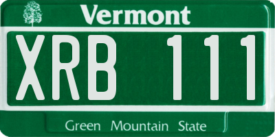 VT license plate XRB111