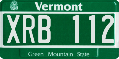 VT license plate XRB112